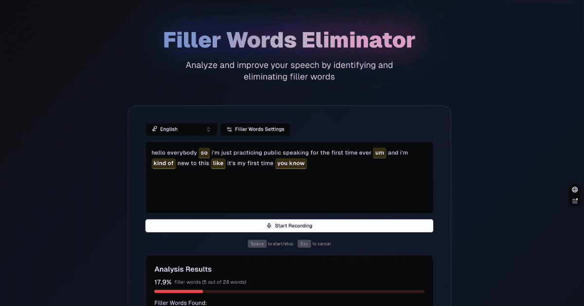 Filler Words Eliminator