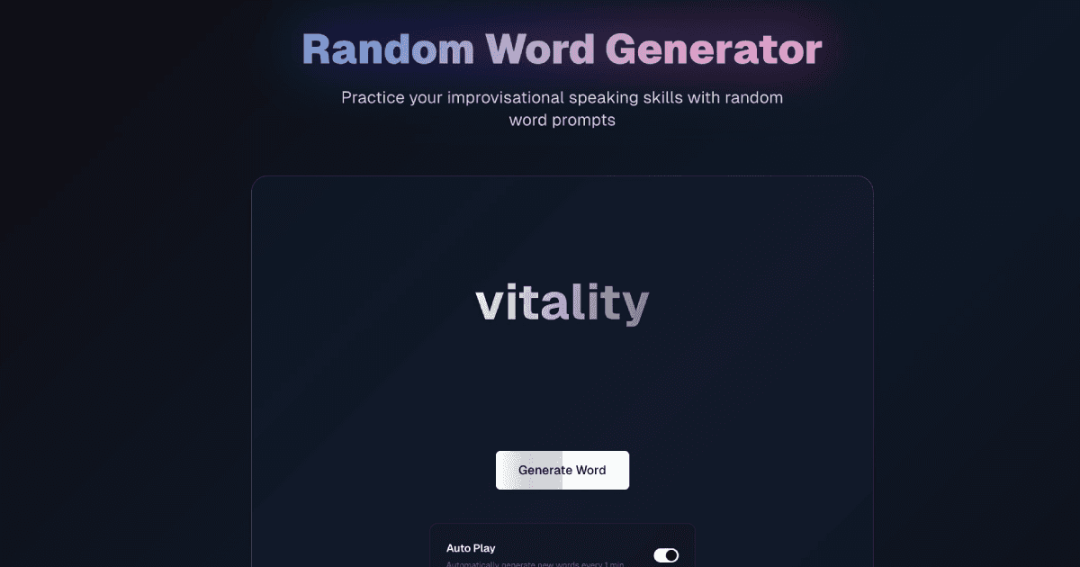 Random Word Generator